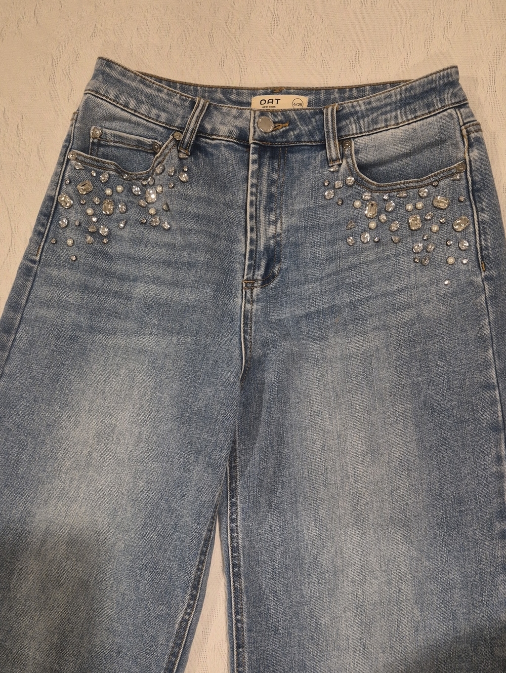 Oat Of New York - Light Blue Embellished Women’s Jeans